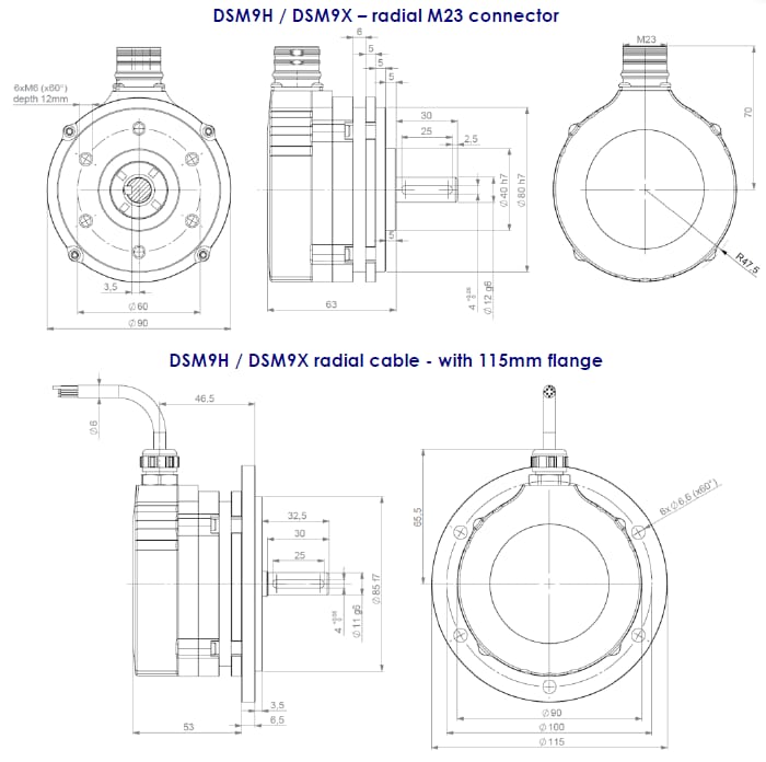 BEI Sensors / Sensata DSM9H Incremental Encoders